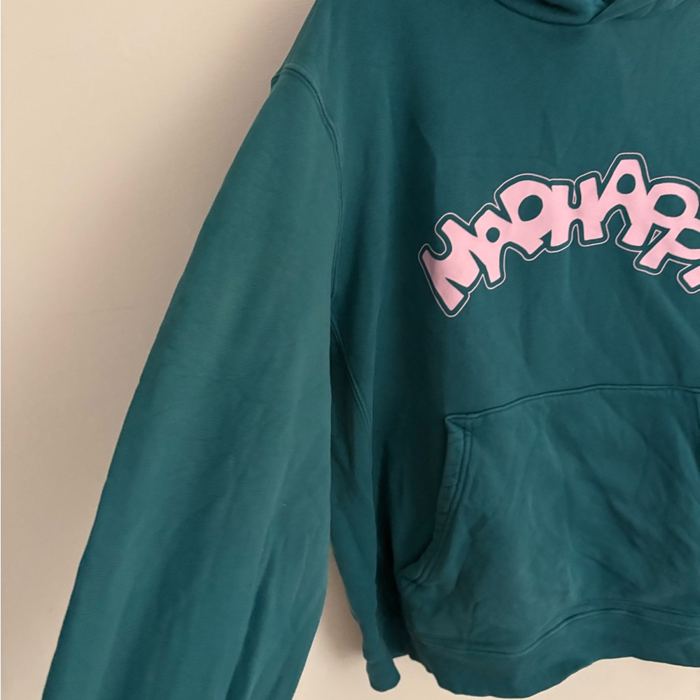 Madhappy Burst Hoodie Green Teal Fleece-Lined Lounge Chic Hoodie Womens XXL EUC - Picture 2 of 7